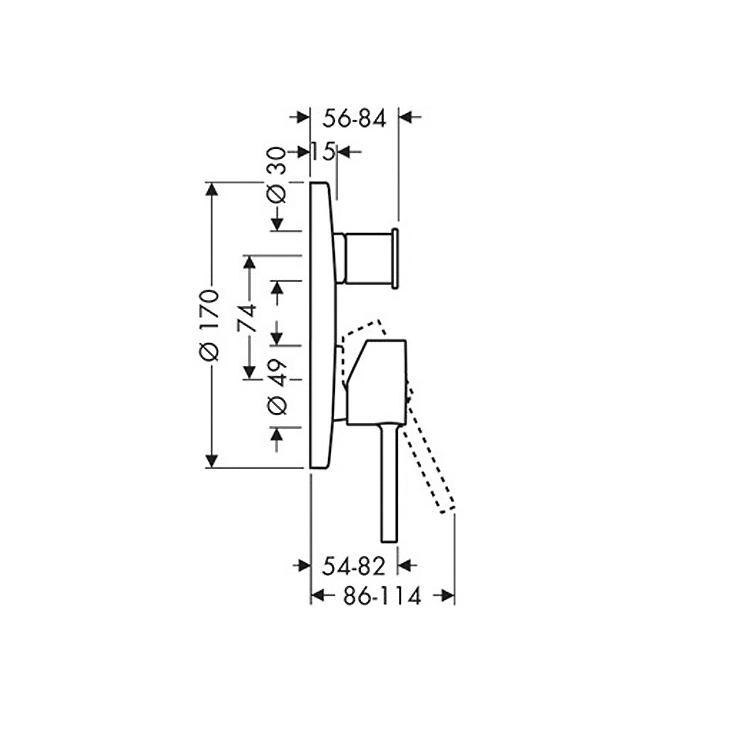 Смеситель для ванны Hansgrohe Axor Starck Puro 10416 000