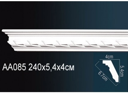 Карниз потолочный полиуретановый Перфект AA085F 2400х54х40 мм