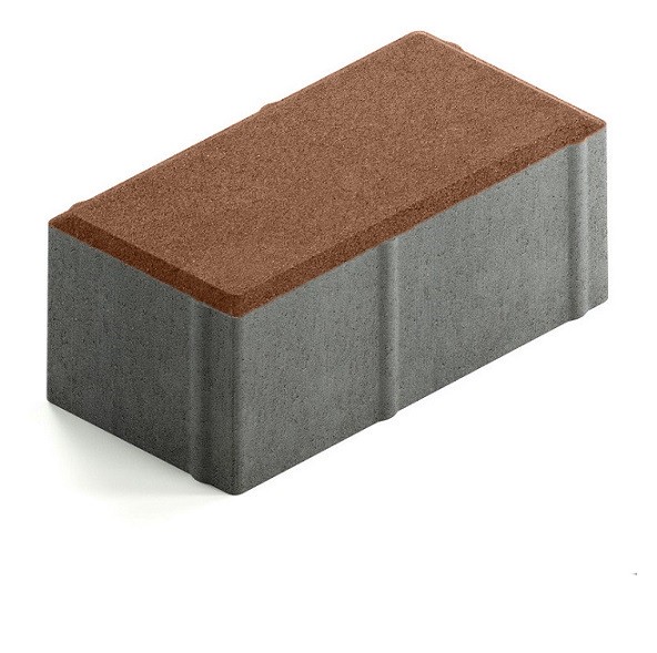 Брусчатка Steingot Сити 80 из серого цемента с частичным прокрасом прямоугольник коричневая 200х100х80 мм