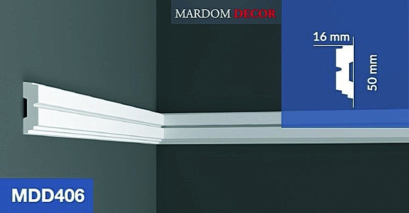 Молдинг полиуретановый Mardom Decor MDD406 2400х50х16 мм