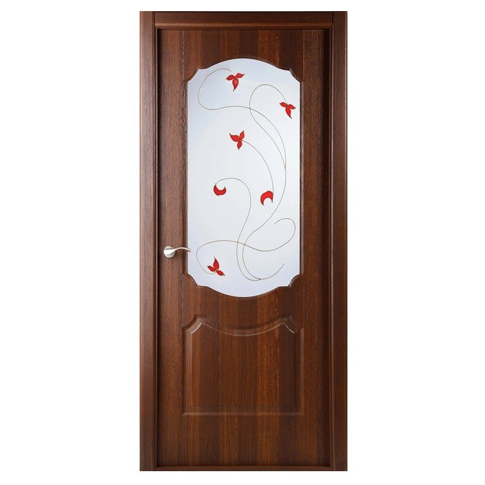 Дверное полотно Belwooddoors Перфекта Каштан золотистый стекло мателюкс белый витраж 2000х700 мм
