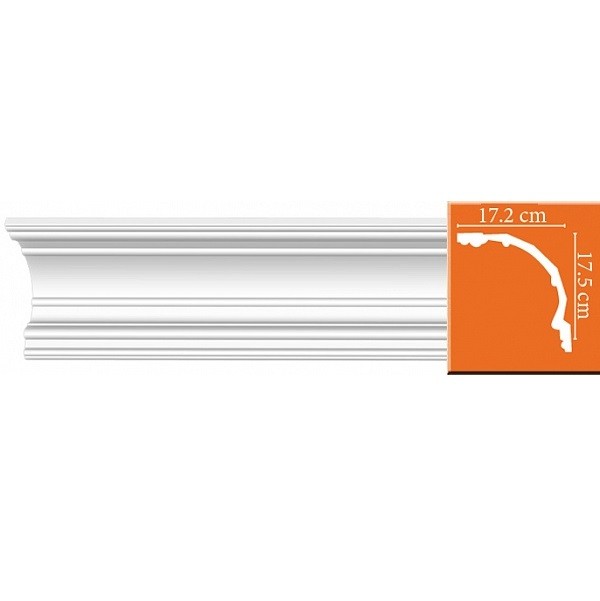 Плинтус потолочный полиуретановый Decomaster DP-40 2400х172х175 мм