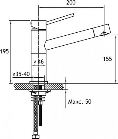 Смеситель для кухни Timo Saona 2303F сhampagne