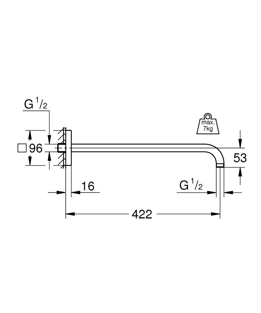 Кронштейн душевой Grohe Rainshower 26145000