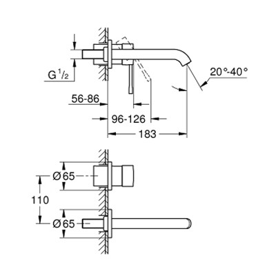 Внешняя часть смесителя для раковины Grohe Essence+ 19408001