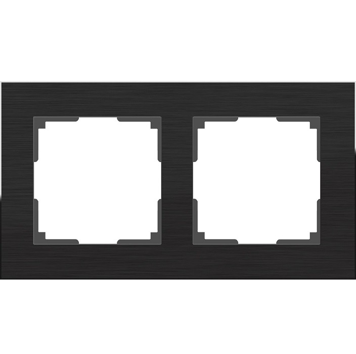 Рамка двухместная Werkel Aluminium WL11-Frame-02 черный алюминий
