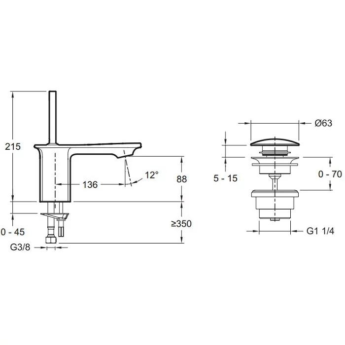 Смеситель для раковины Jacob Delafon Stance E14760-CP