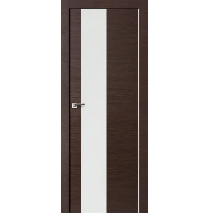 Дверное полотно Profil Doors 5Z экошпон Венге кроскут стекло черное 2000х900 мм с врезкой под магнитный замок и скрытые петли