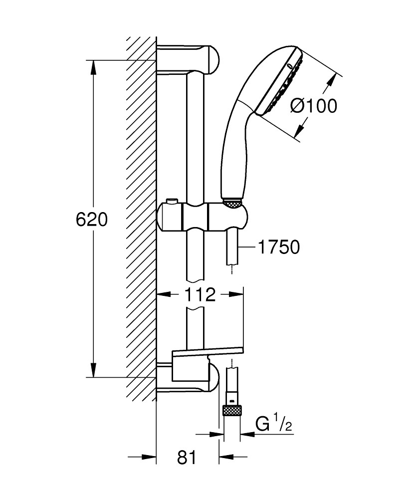 Душевой гарнитур Grohe New Tempesta 27600001 с полочкой