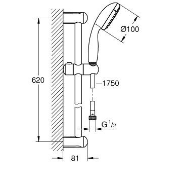 Душевой гарнитур Grohe New Tempesta 26162000