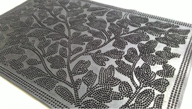 Коврик резиновый с рисунком Cleanwill DRP 266 Leaf mat 400х600 мм