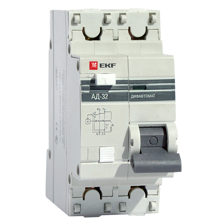Автоматический выключатель дифференциального тока EKF Proxima АД 32 1P+N 4,5 кА 32А 30мА 
