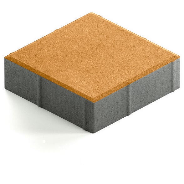 Тротуарная плитка Steingot Практик 60 из белого цемента с частичным прокрасом квадрат оранжевая 200х200х60 мм