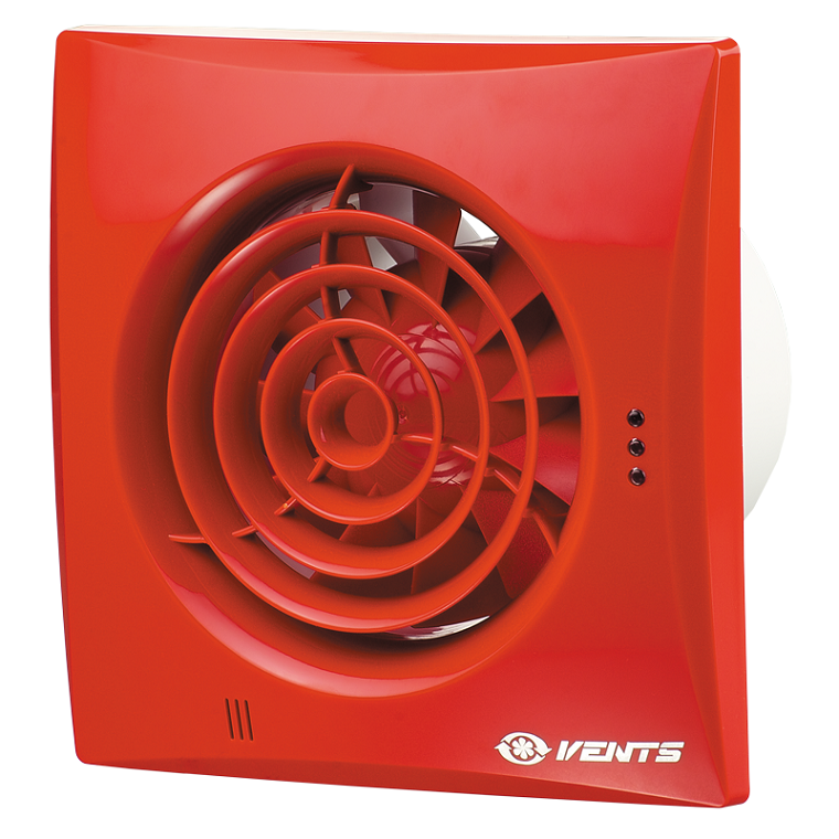 Вентилятор вытяжной Vents 100 Quiet энергосберегающий красный