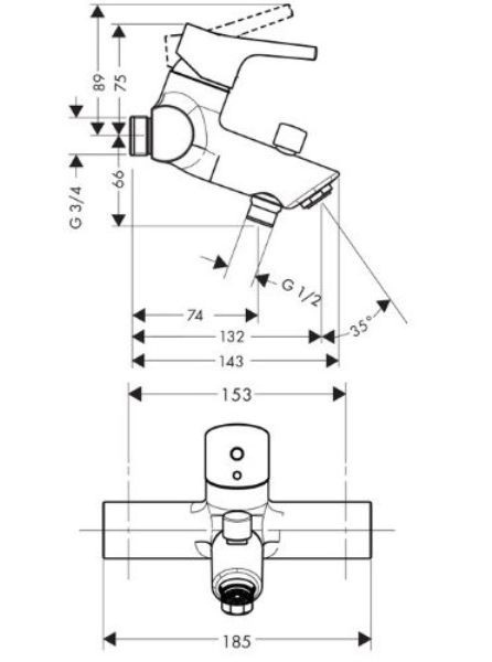 Смеситель для ванны Hansgrohe Talis E 72401000