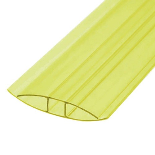 Профиль для поликарбоната Юг-Ойл-Пласт соединительный неразъемный 16 мм желтый
