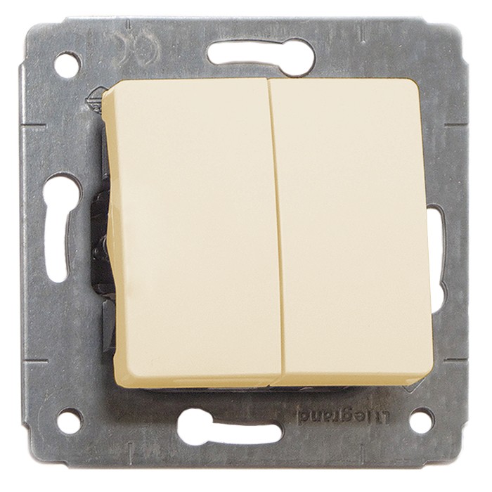 Механизм выключателя Legrand Cariva 773758 двухклавишный Слоновая кость