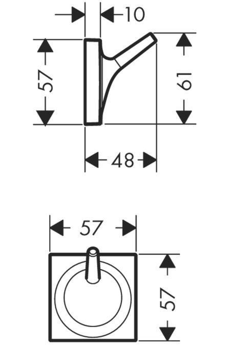 Крючок для ванной Hansgrohe Axor Starck Organic 42737000