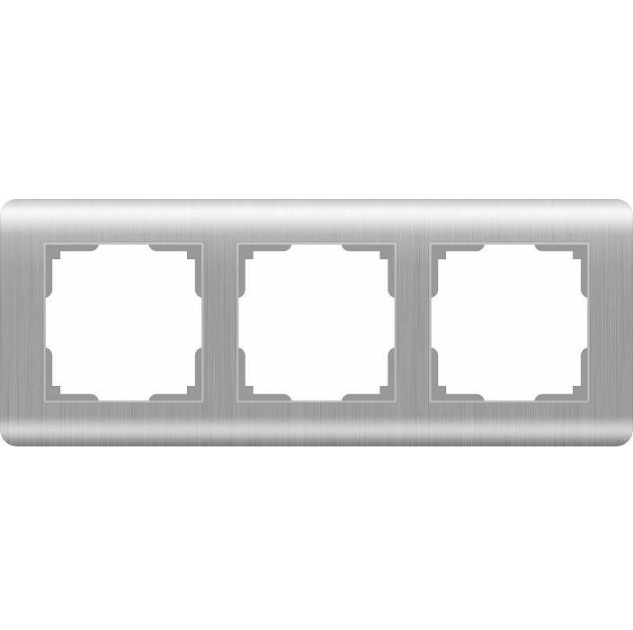 Рамка трехместная Werkel Stream WL12-Frame-03 серебряная