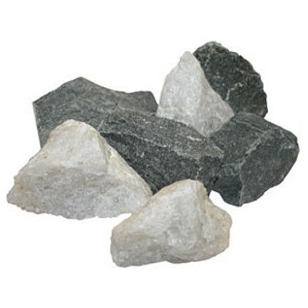 Камень долерит и белый кварц Экомикс Дуэт колотый ведро 20 кг