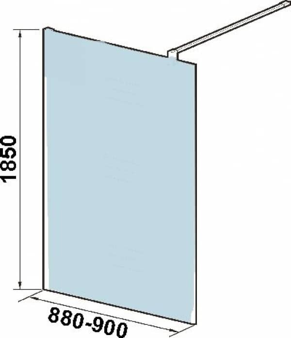 Душевое ограждение Weltwasser WW400 Walk-In WW400 90G-1 900х1850 мм