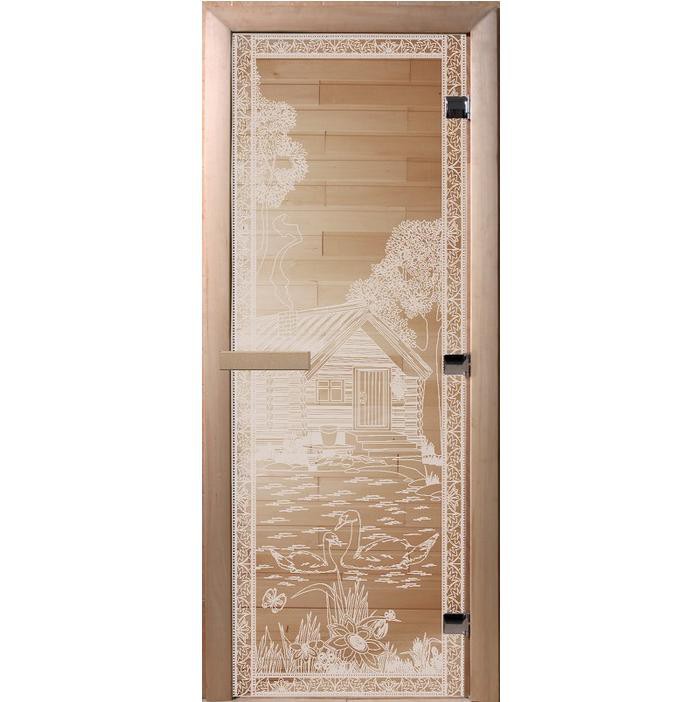 Дверь для сауны стеклянная Doorwood DW00916 Банька в лесу прозрачная 700х1900 мм 