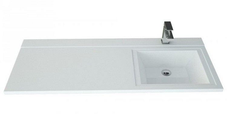 Тумба подвесная с раковиной Style Line Жасмин-2 120 R Люкс Plus белая
