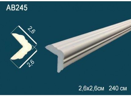 Карниз потолочный полиуретановый Перфект AB245F 2400х26х26 мм