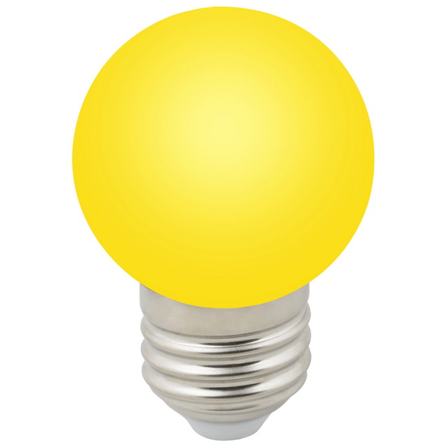 Лампа светодиодная декоративная Volpe Decor Color LED-G45-1W/YELLOW/E27/FR/С желтый свет