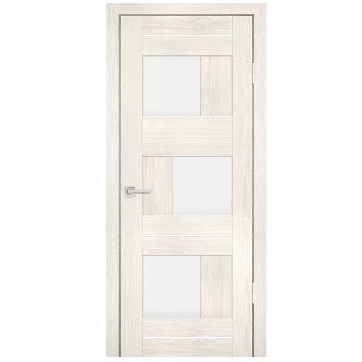 Дверное полотно Profilo Porte PS-13 экошпон Эшвайт Мелинга стекло белый сатин 2000х900 мм