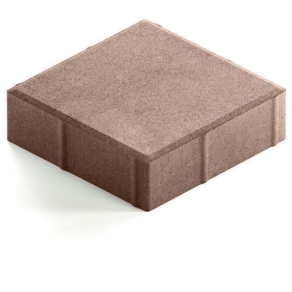 Тротуарная плитка Steingot Практик 60 из белого цемента с полным прокрасом квадрат светло-коричневая 200х200х60 мм