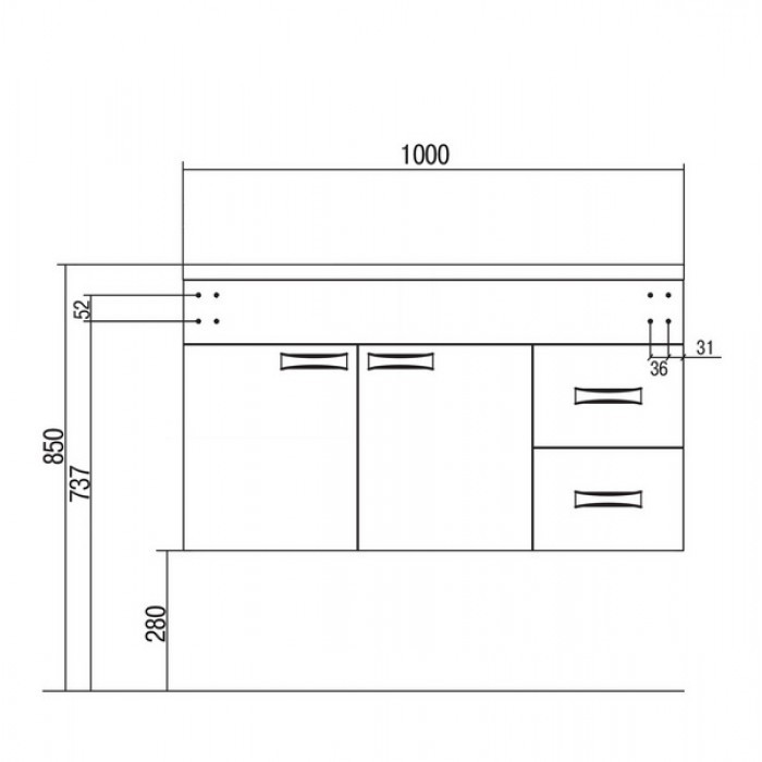 Тумба под раковину Акватон Диор 100 1A167701DR940 бело-бордовая
