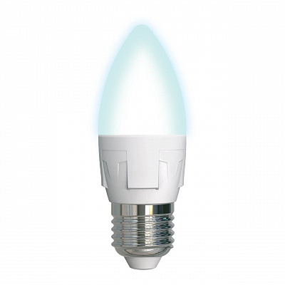 Лампа светодиодная Uniel Яркая LED-C37 7W/NW/E27/FR PLP01WH матовая 4000K
