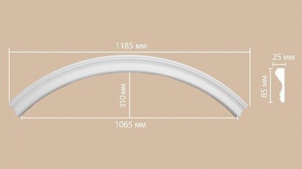 Молдинг-радиус полиуретановый Decomaster 897174-150 1/4 круга