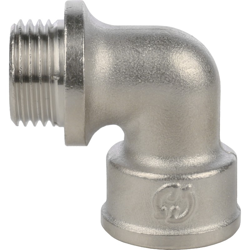 Угольник с упором Stout SFT-0016-000012 1/2 дюйма никелированный с внутренней и наружной резьбой
