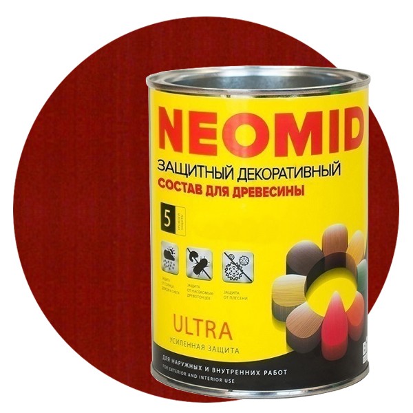 Пропитка для древесины Neomid Bio Color Ultra Рябина 0,9 л