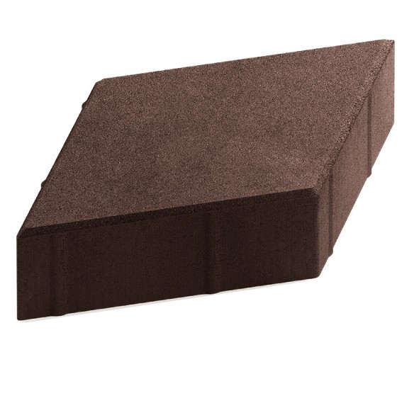 Тротуарная плитка Steingot Практик 60 из серого цемента с полным прокрасом ромб темно-коричневая 200х200х60 мм