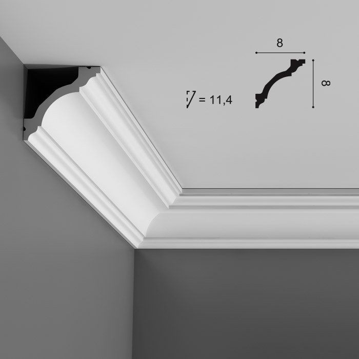 Карниз потолочный полиуретановый Orac Decor Luxxus C213 2000х80х80 мм