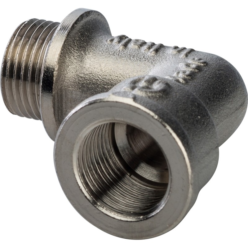 Угольник с упором Stout SFT-0016-000038 3/8 дюйма никелированный с внутренней и наружной резьбой