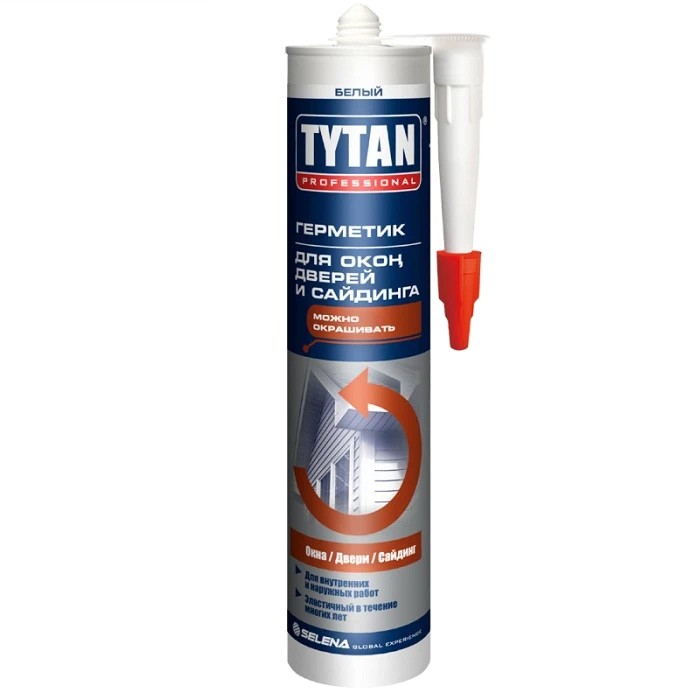 Герметик силиконакриловый Tytan Professional для окон, дверей и сайдинга белый 310 мл