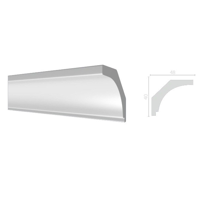 Карниз потолочный из дюрополимера Decor-Dizayn DD13 2000х40х48 мм