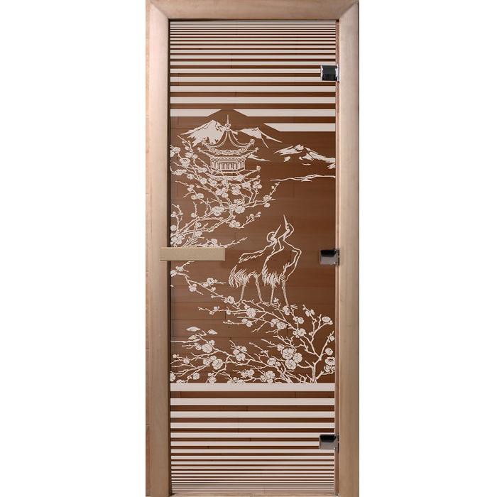 Дверь для сауны стеклянная Doorwood DW01114 Япония бронза 700х1900 мм