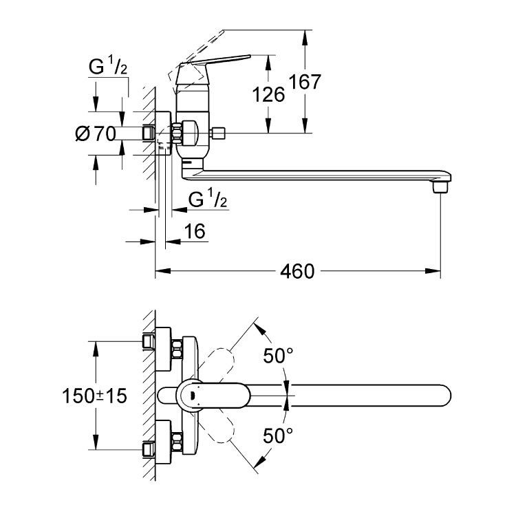 Смеситель для ванны Grohe Eurosmart Cosmopolitan 32847000
