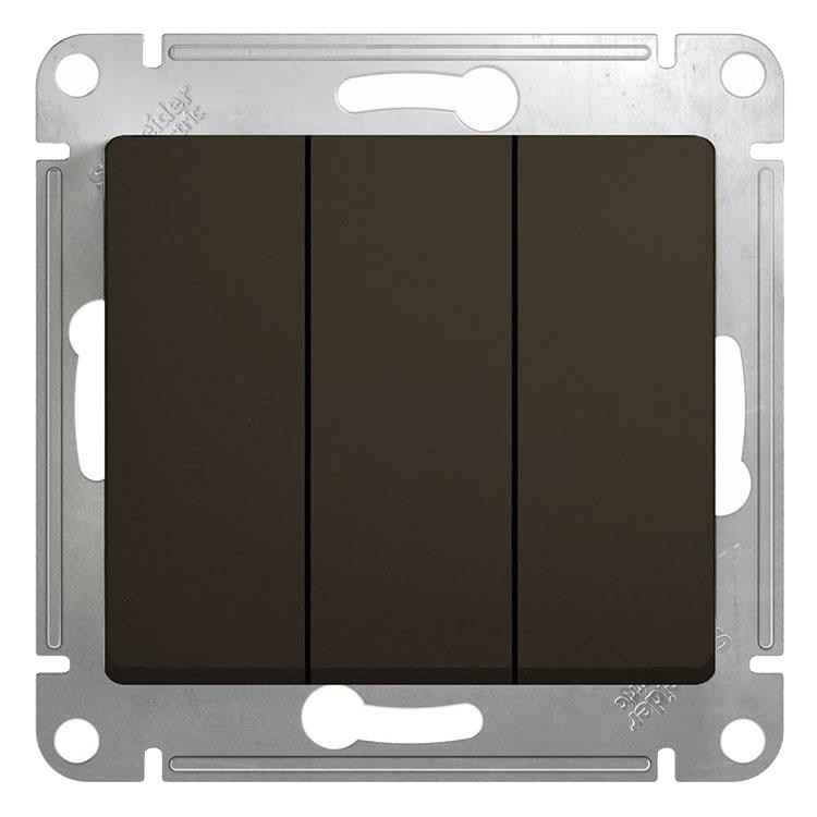 Механизм выключателя Schneider Electric Glossa GSL000831 трехклавишный шоколад