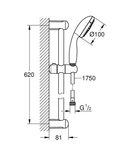 Душевой гарнитур Grohe New Tempesta 27644001