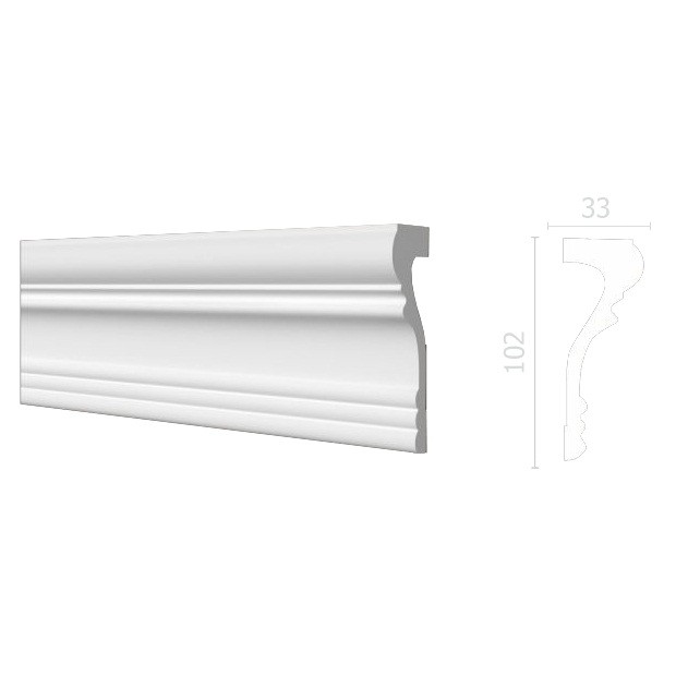 Молдинг из дюрополимера Decor-Dizayn DD604 2000х102х33 мм