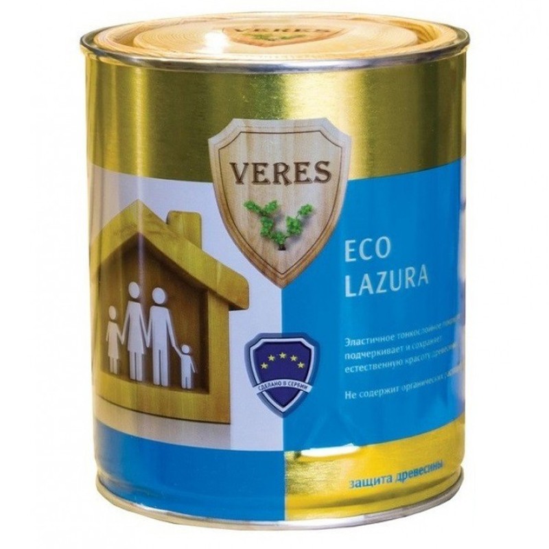Пропитка для древесины Veres Eco Lazura № 12 белая 0,75 л