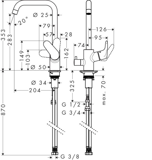 Смеситель для кухни Hansgrohe Focus 31823000