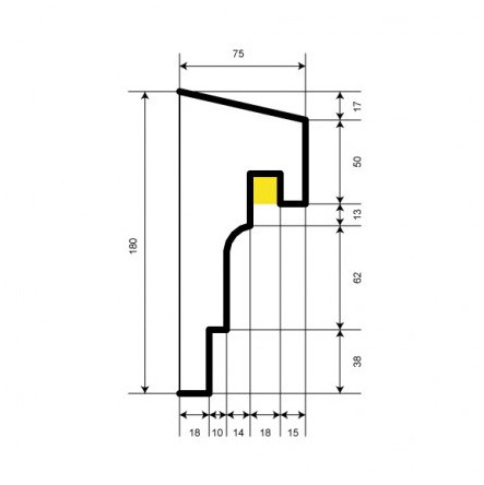 Молдинг фасадный из полистирола Leptonika MC 307 LED 2 м