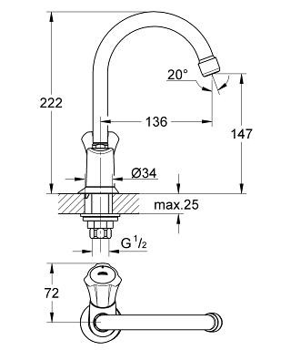Вентиль для раковины Grohe Costa L 20393001